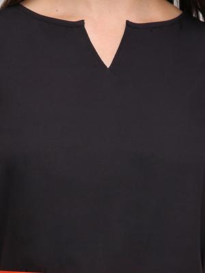 notch neck contrast detail dress - 14005637 - Standard Image - 4