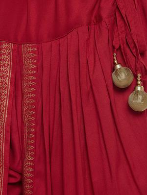 red viscose dhoti salwar salwars - 14010226 - Standard Image - 4