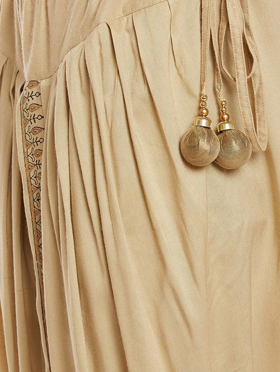 beige viscose dhoti salwar salwars - 14010228 - Zoom Image - 4