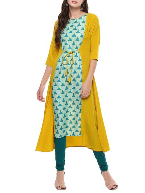 printed layered kurta - 14012363 - Standard Image - 1