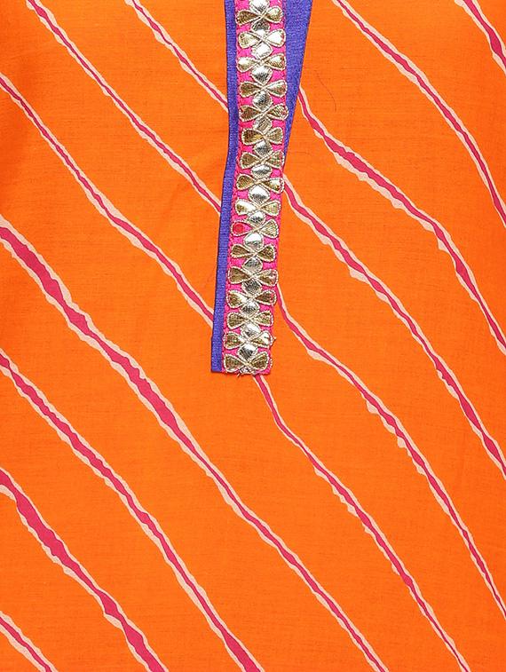 Leheriya straight kurta - 14036805 - Zoom Image - 4