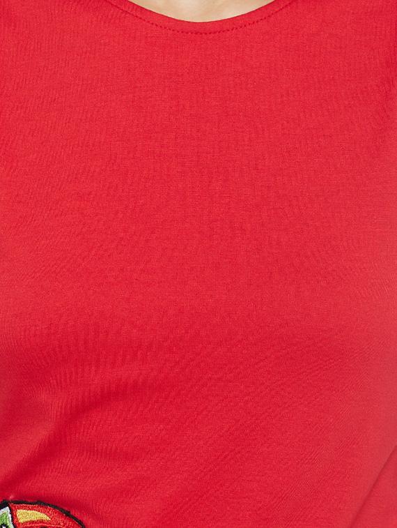 red cotton regular tee - 14038609 - Zoom Image - 4