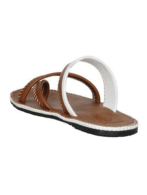 tan leatherette slip on slipper - 14039338 - Standard Image - 4