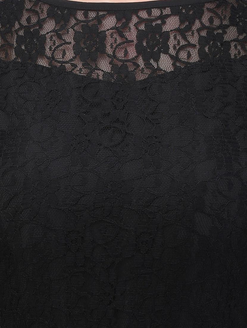 black net party semi-stitched gown - 14043325 - Zoom Image - 4