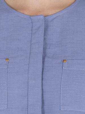 blue viscose regular shirt - 14046594 - Standard Image - 4