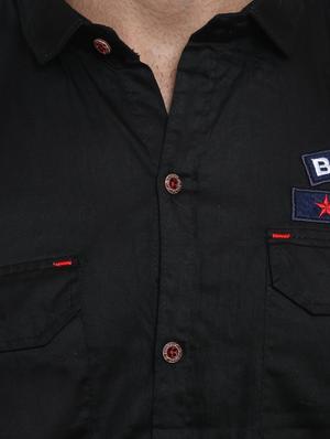 black cotton casual shirt - 14048208 - Standard Image - 4