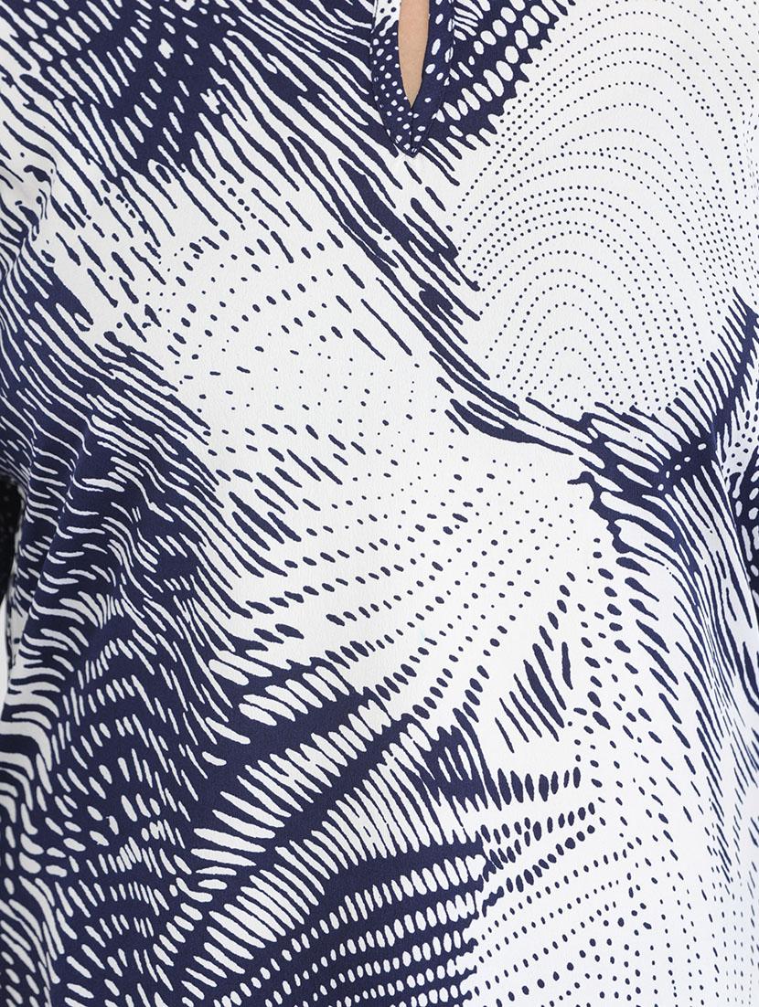 printed blue viscose top - 14049051 - Zoom Image - 4