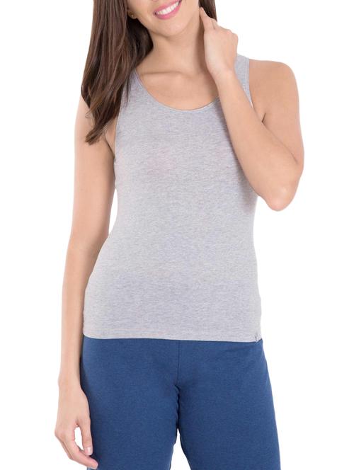 grey cotton blend tank tee - 14064090 - Standard Image - 1