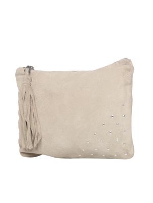jungli murgi white suede pouch clutch - 14064680 - Standard Image - 4