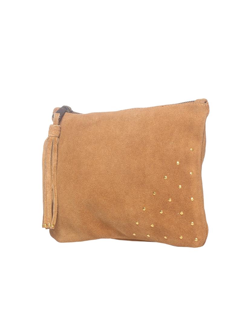 jungli murgi tan suede pouch clutch - 14064691 - Zoom Image - 4