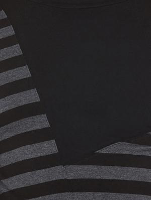 black cotton blend asymmetric t-shirt - 14065439 - Standard Image - 4