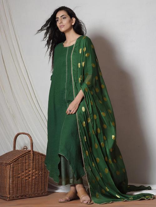 Gota patti asymmetric suit set - 14068699 - Standard Image - 1