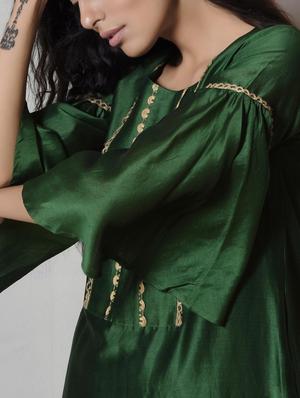 Embroidered solid palazzo suit set - 14068701 - Standard Image - 4