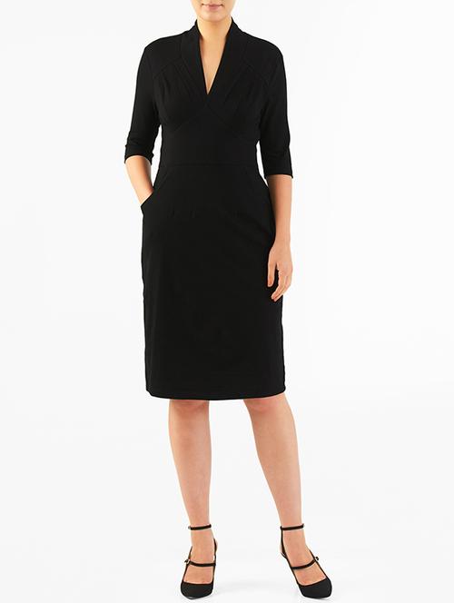 i wear my style black poly cotton shift dress - 14069772 - Standard Image - 1