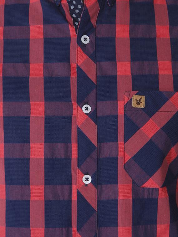 red cotton casual shirt - 14069800 - Zoom Image - 4