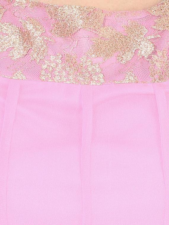 pink georgette plus dress - 14070632 - Zoom Image - 4