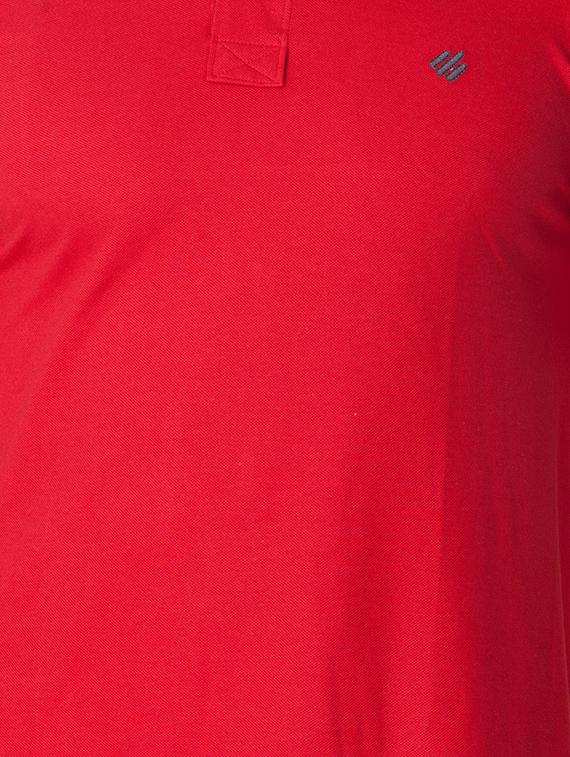 red cotton collared tshirt - 14070668 - Zoom Image - 4