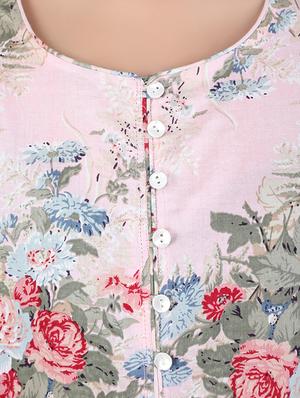 pink cotton flared kurta - 14077080 - Standard Image - 4