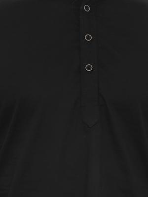 black cotton short kurta - 14077339 - Standard Image - 4