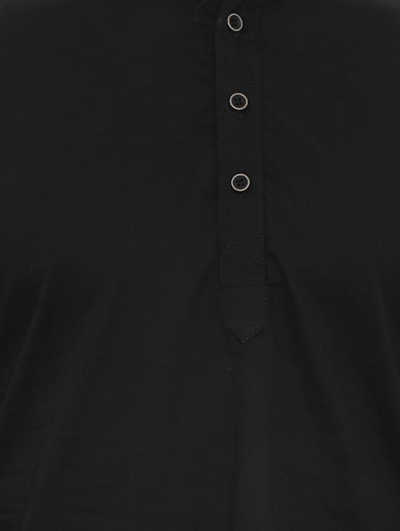 black cotton short kurta - 14077339 - Zoom Image - 4