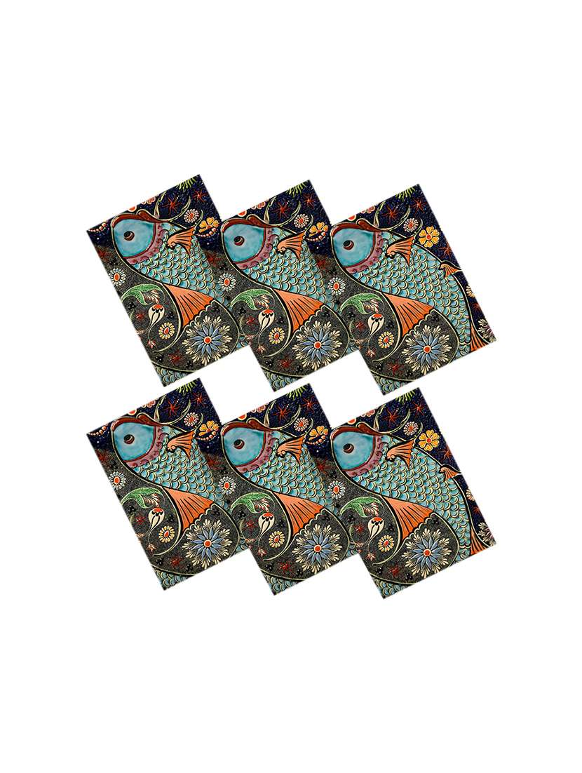 printed polyester table mat set of 6 pcs by ambbi collections