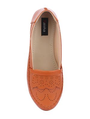 tan faux leather slip on loafers - 14078826 - Standard Image - 4