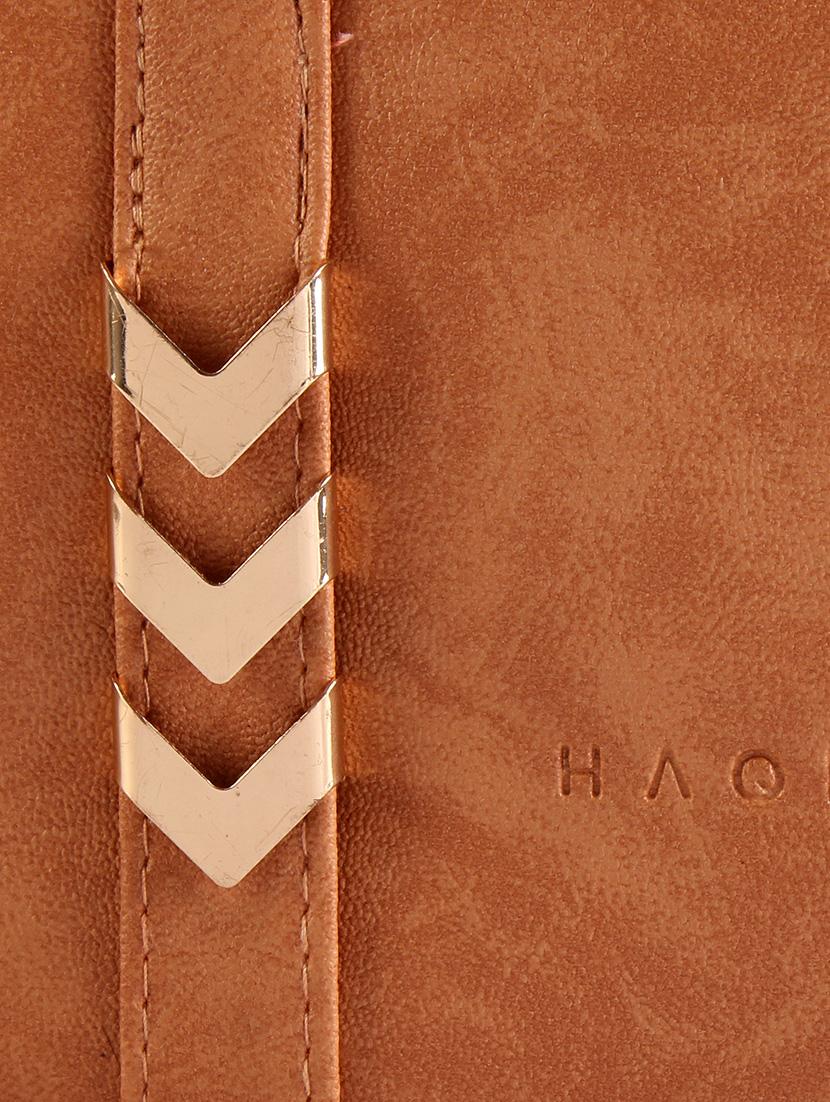 brown leatherette regular sling bag