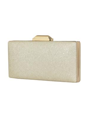 gold metal box clutch - 14082345 - Standard Image - 4