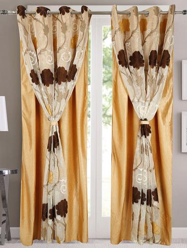 Curtains Shades Toppers Hardware Ready Made Custom Paisa Worth Polyester Coffee Solid Eyelet Door Curtain