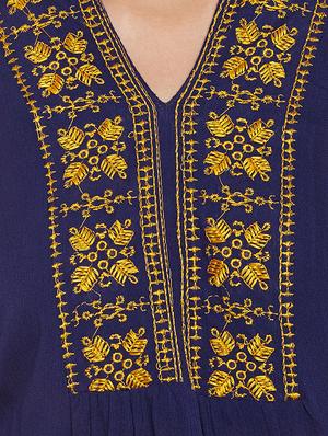 tie back embroidered tunic - 14084446 - Standard Image - 4
