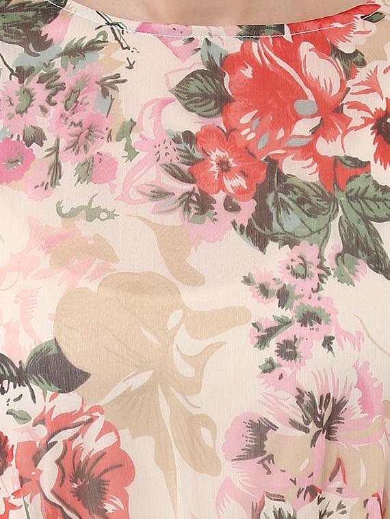 tie front floral a-line dress - 14094271 - Zoom Image - 4