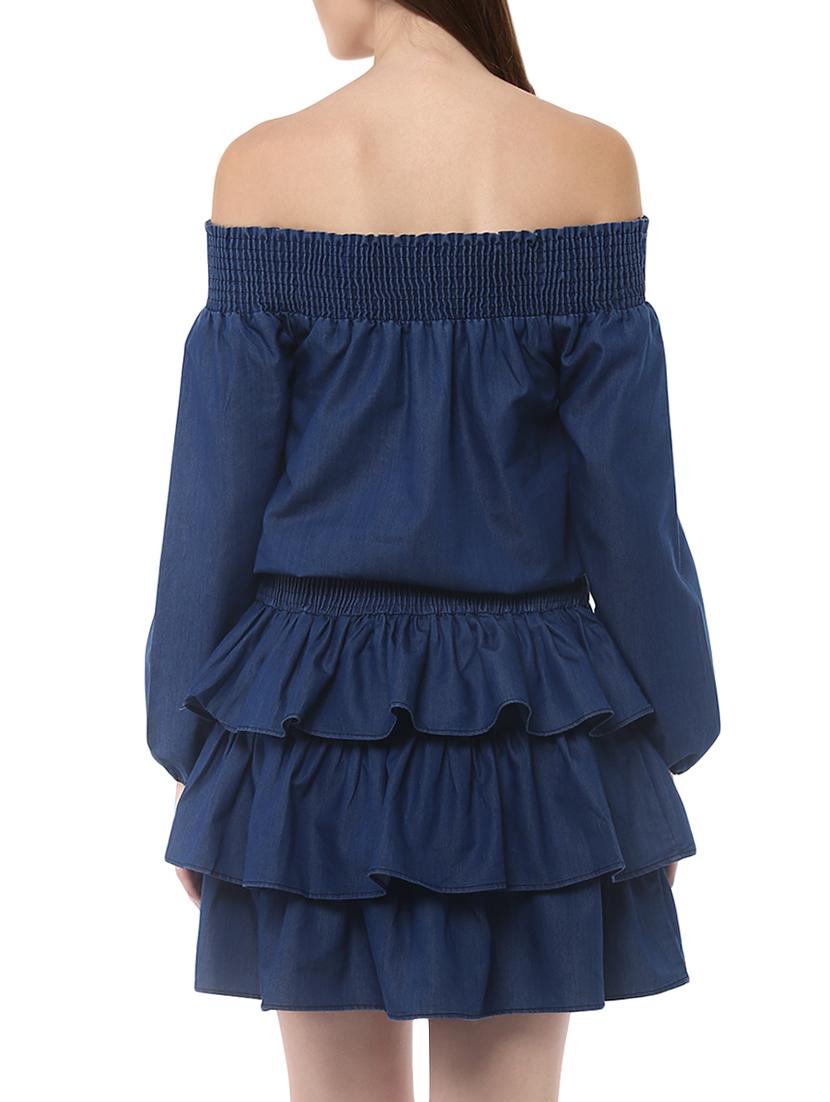 blue denim ruffle dress - 14094280 - Zoom Image - 4