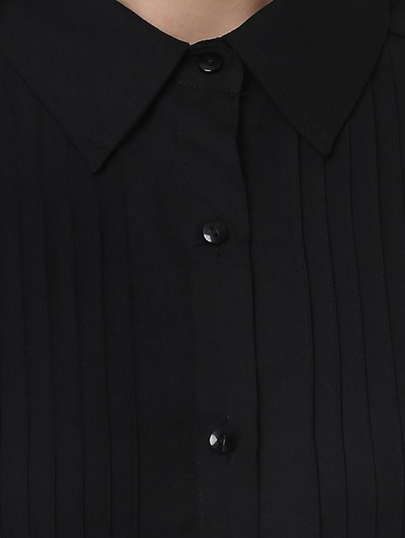 solid black poly blend dress - 14094284 - Zoom Image - 4