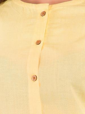 resha yellow khadi straight kurta - 14095284 - Standard Image - 4