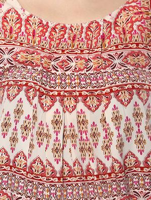 red printed crepe top - 14100601 - Standard Image - 4