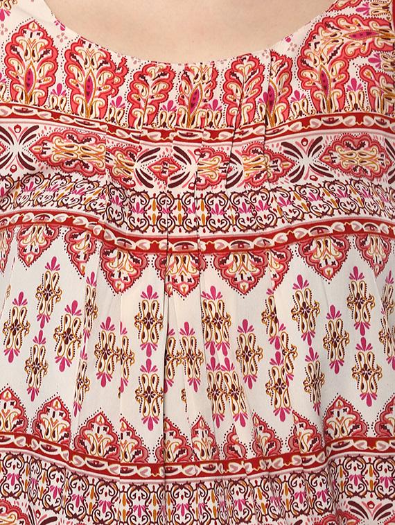 red printed crepe top - 14100601 - Zoom Image - 4