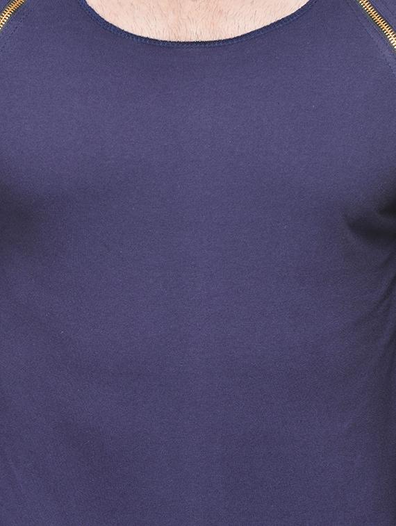 navy blue cotton t-shirt - 14100866 - Zoom Image - 4