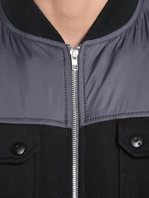 black cotton casual jacket - 14104171 - Standard Image - 4