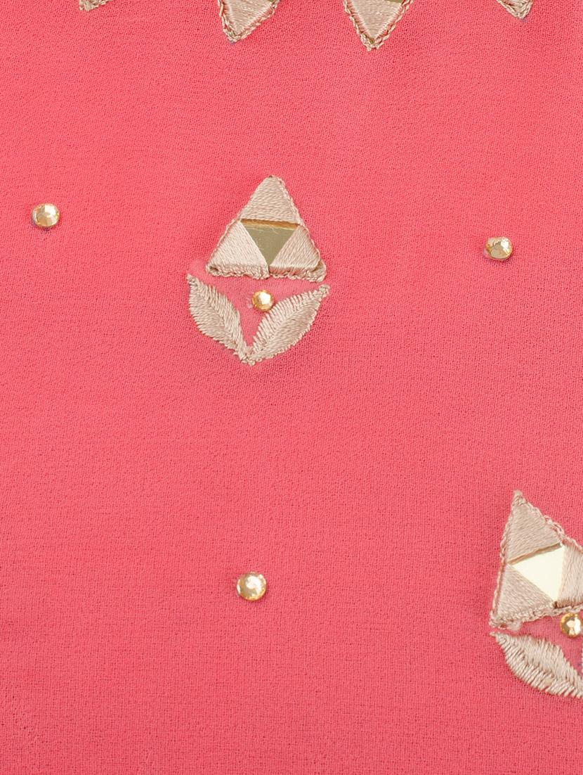 pink georgette straight kurta - 14105179 - Zoom Image - 4