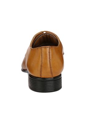 tan leatherette lace-up derby - 14106051 - Standard Image - 4