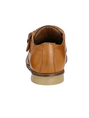 tan leatherette slip on monk strap - 14106081 - Standard Image - 4