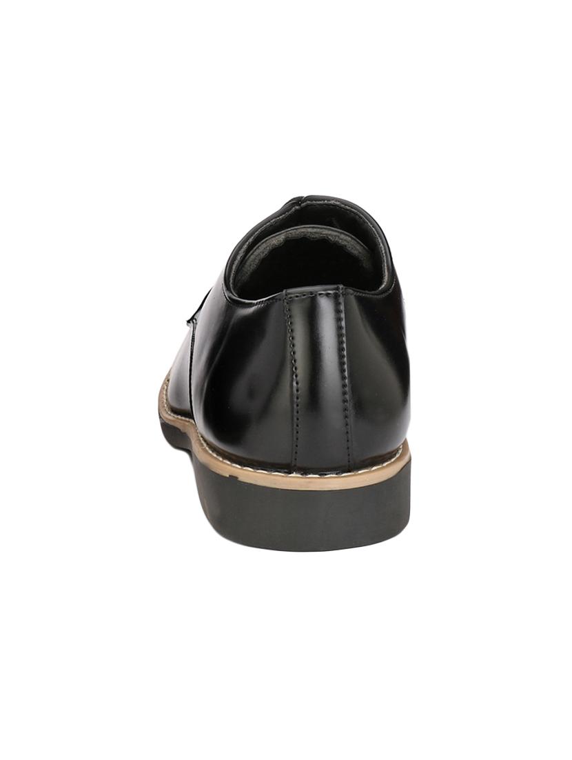 black leatherette lace-up derby - 14106147 - Zoom Image - 4