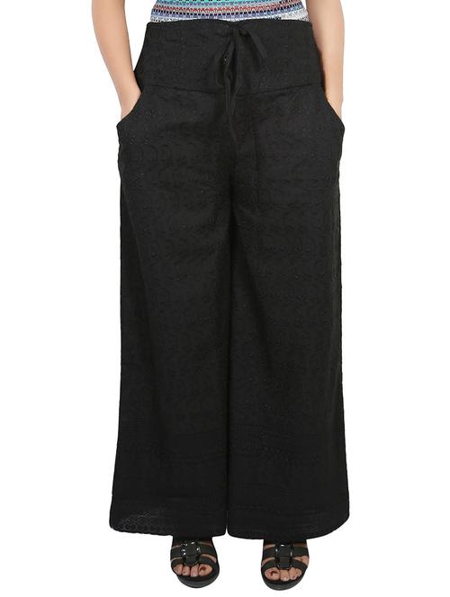 black cotton palazzo - 14118055 - Standard Image - 1