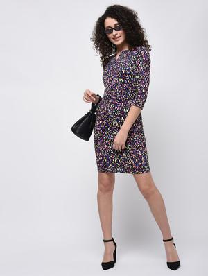 purple cotton blend dress - 14119290 - Standard Image - 4