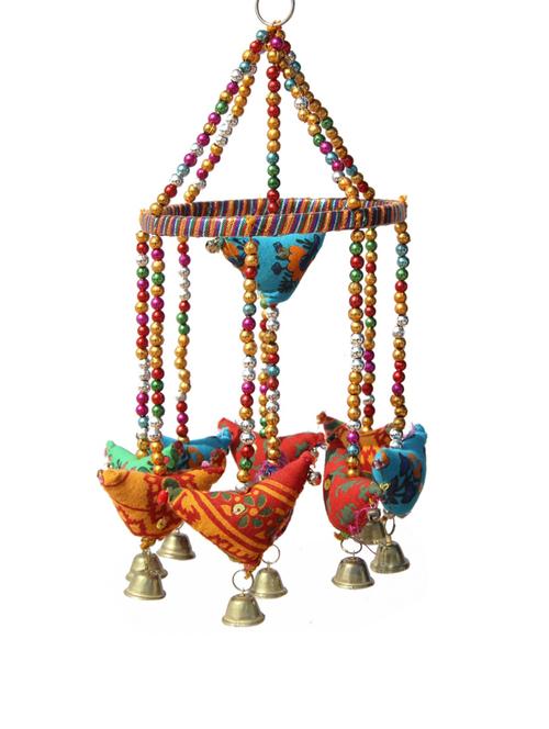 door hanging cloth birds hanging down multiple bead strands - 14120364 - Very Small Image - 1