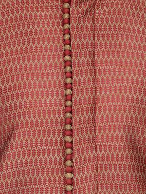 maroon silk blend kurta payjama set - 14124839 - Standard Image - 4