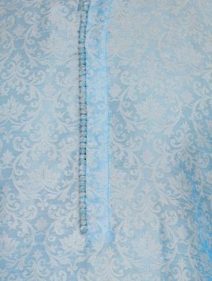 blue silk blend kurta payjama set - 14124843 - Standard Image - 4
