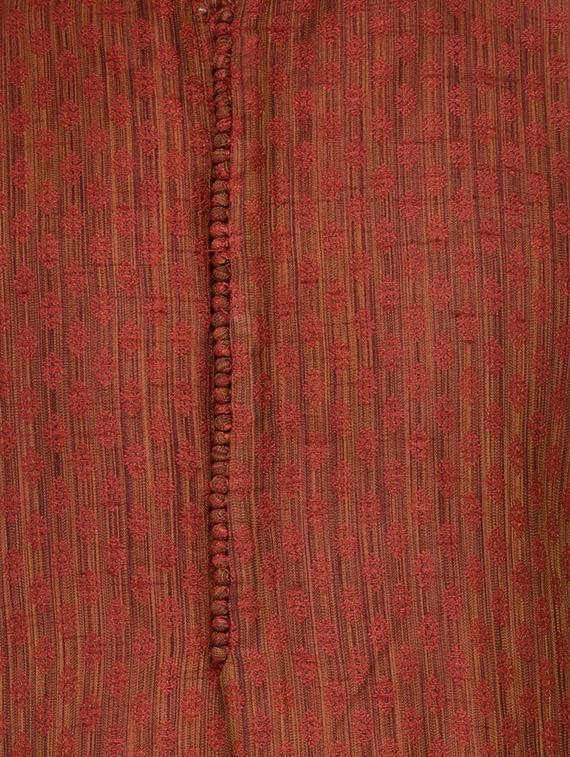 maroon silk blend kurta payjama set - 14124845 - Zoom Image - 4