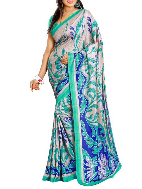 multi colored art silk printed saree with blouse - 14125290 - Standard Image - 1