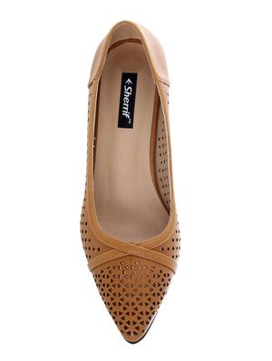 tan faux leather slip on pumps - 14125521 - Standard Image - 4